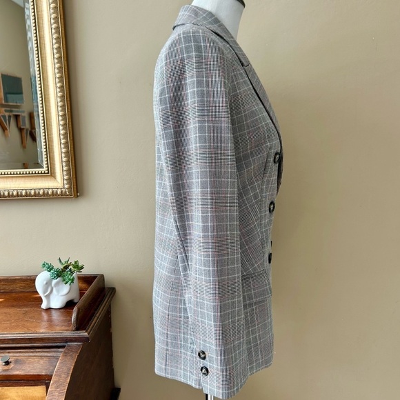 Lini Bloomingdale's Double Breasted Olivia Glen Plaid Blazer Houndstooth XS NWT - Picture 8 of 10